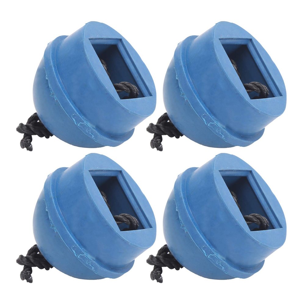 Dilwe Cue Chalk Holder, 4pcs Rubber Cue Chalk Holder Pocket Rubber Billiard Pool Chalk Holders with Cord Accessory(Blue)