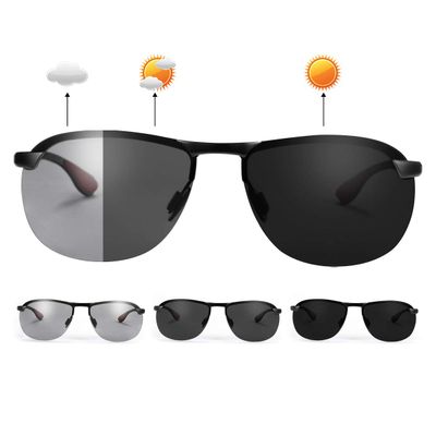 LJIMI Photochromic Sports Sunglasses with Polarized Lens for Men and Women Outdoor Driving Cycling Fishing 100% UV400 Protection Eyewear Anti Glare Eyeglasses Reduce Eye Fatigue Safety Glasses Shades