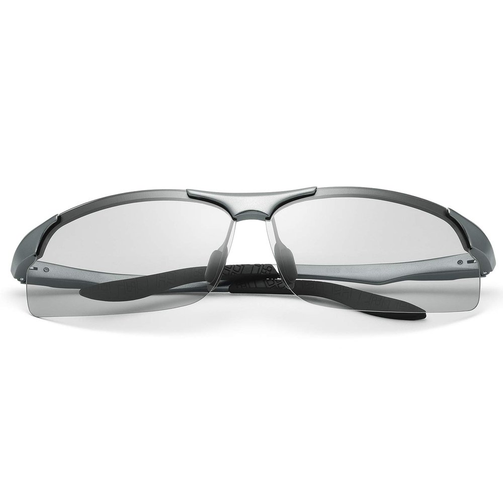 LJIMI Photochromic Sports Sunglasses with Polarized Lens for Men and Women Outdoor Driving Cycling Fishing 100% UV400 Protection Eyewear Anti Glare Eyeglasses Reduce Eye Fatigue Safety Glasses Shades