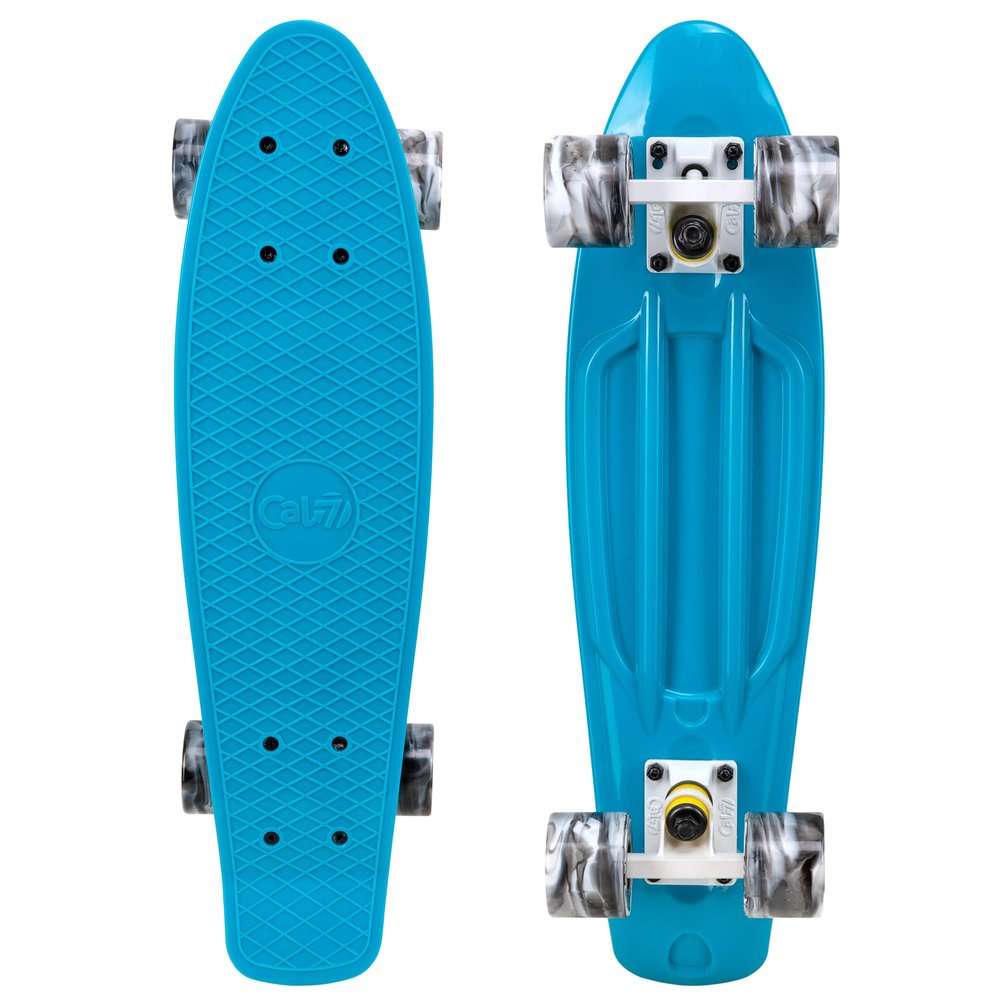 Cal 7 22.5-Inch Mini Cruiser Skateboard Swirl Wheels (Oceanic)