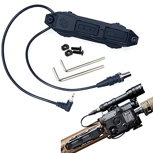 LThyzszb Remote Dual Pressure Switch Augmented Pressure Double Switch Assembly for M300/M600 M951 M952 Series Scoutlight + PEQ 15 Laser Dual Tape Switches, for Mlok/Keymod/20mm Rail Mount (Black)