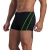 Leshang Mens Swimming Boxers Trunks Drawstring Swim Shorts Males Swimsuit for Polyester PBT Fabric Quick Drying (Black&Summer Green, 30) view 1