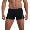 Leshang Mens Swimming Boxers Trunks Drawstring Swim Shorts Males Swimsuit for Polyester PBT Fabric Quick Drying (Black&Summer Green, 30) view 2