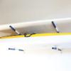 SPAREHAND Double Wall Mount Hybrid Rack - Heavy Duty 28.5 Steel Arms with Thick Padding - Wall Hanger Rack for 2 SUPs, Surfboards, & Paddleboards - Ideal for Garage Storage - (Blue Pads on White) view 3
