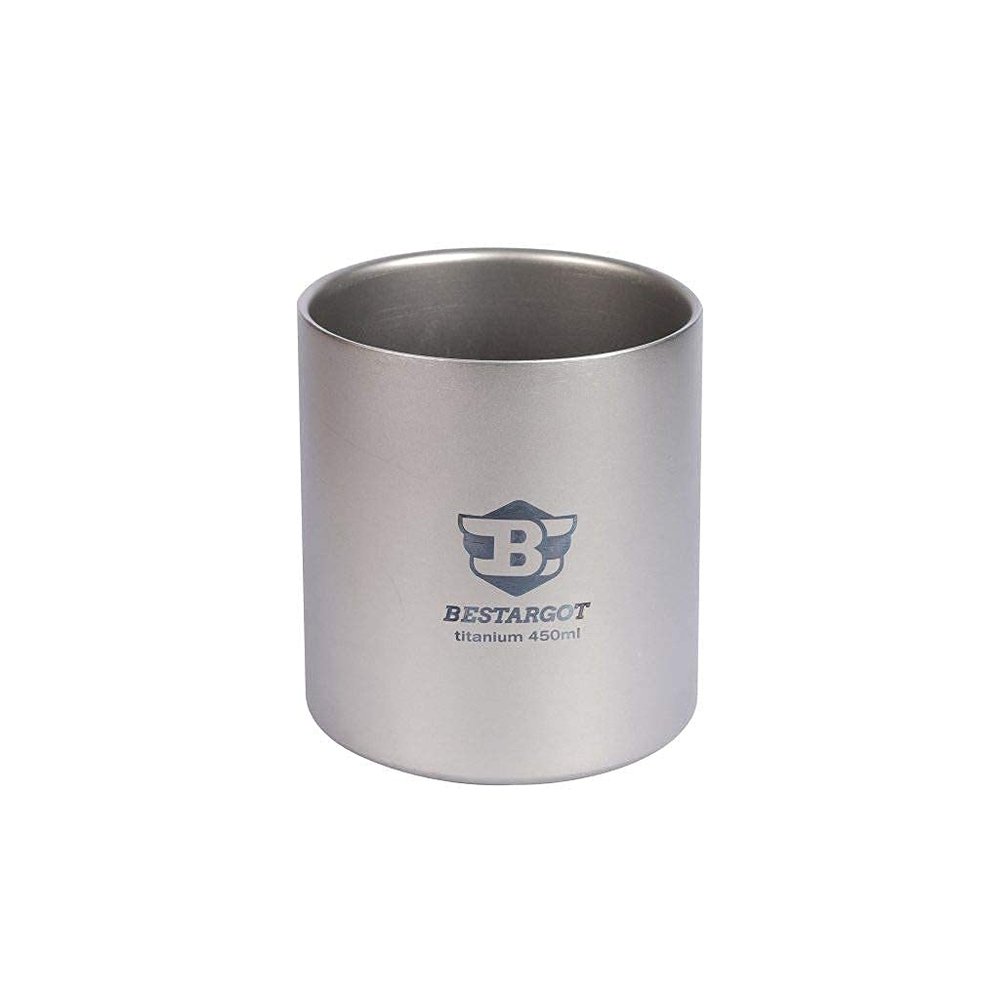 Titanium mug 450ml double wall camping mug