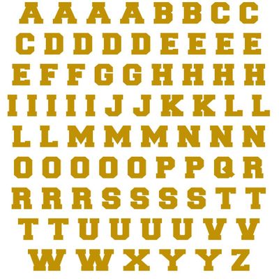 Sports Helmet Letters Only 1/2" by Chalkallaboutit Baseball, Hockey, Football and Lacrosse (Gold)