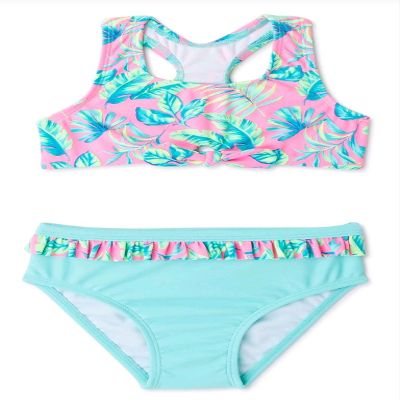 Wonder Nation Clothing Tropical Print Pink 2 Piece Bikini Swimsuit - 12 Months
