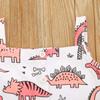 FYBITBO Toddler Baby Girls Summer Clothing Sleeveless Cami Crop Tops+Jeans Shorts 2Pcs Clothes Outfit Set (Dinosaur Top, 3-4T) view 3