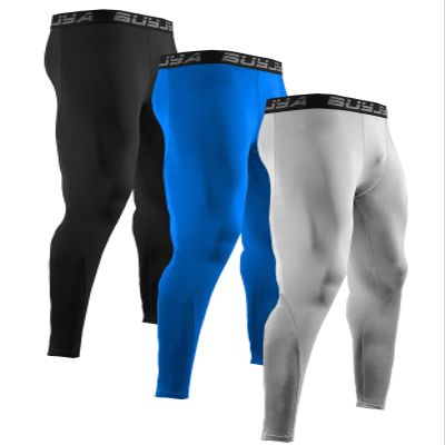 BUYJYA 3 or 5 Pack Men's Compression Pants Running Tights Workout Leggings Athletic Cool Dry Yoga Gym Clothes Gift