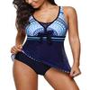 American Trend Womens Bathing Suits Plus Size Slimming One Piece Swimsuits for Women Swimsuit Tummy Control One Piece Swimdress Blue Swim Dress X-Large view 2
