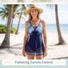 American Trend Womens Bathing Suits Plus Size Slimming One Piece Swimsuits for Women Swimsuit Tummy Control One Piece Swimdress Blue Swim Dress X-Large view 3