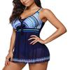 American Trend Womens Bathing Suits Plus Size Slimming One Piece Swimsuits for Women Swimsuit Tummy Control One Piece Swimdress Blue Swim Dress X-Large view 4