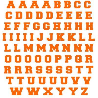 Sports Helmet Letters Only 1/2" by Chalkallaboutit Baseball, Hockey, Football and Lacrosse (Orange)
