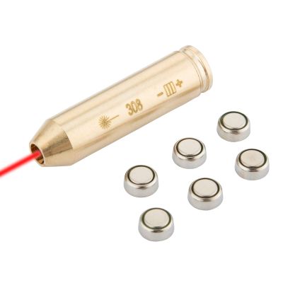 Laser Bore Sight, 308 Bore Sight Laser with 6 Batteries2 Set Batteries