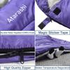 Atarashi Wide Sleeping Bags for Adults, Womens Sleeping Bags for Camping, Hiking and Outdoors, 3-4 Seasons Warm Cold Weather, Lightweight, Portable, Purple Large Size with Compression Sack, 40''X87'' view 4