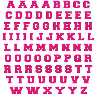 Sports Helmet Letters Only 1/2" by Chalkallaboutit Baseball, Hockey, Football and Lacrosse (Hot Pink)