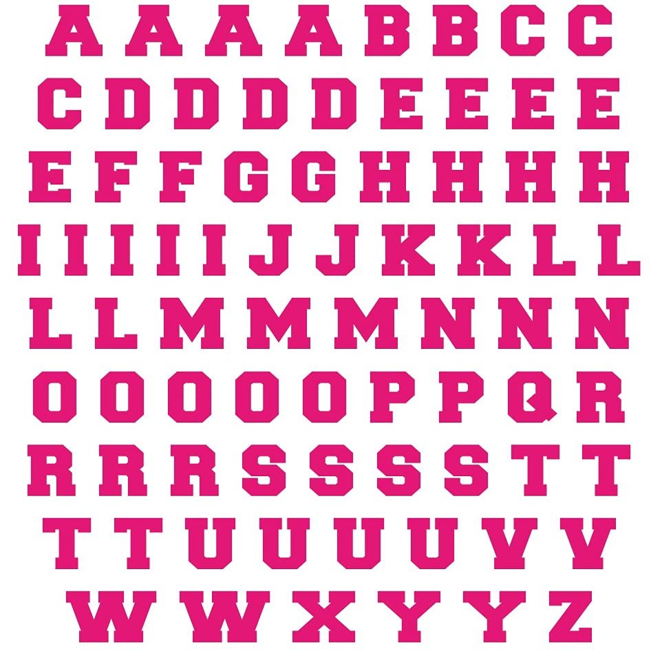 Sports Helmet Letters Only 1/2" by Chalkallaboutit Baseball, Hockey, Football and Lacrosse (Hot Pink)