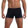 Leshang Mens Swimming Boxers Trunks Drawstring Swim Shorts Males Swimsuit for Polyester PBT Fabric Quick Drying (Black&Aqua, 40) view 2