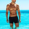 Leshang Mens Swimming Boxers Trunks Drawstring Swim Shorts Males Swimsuit for Polyester PBT Fabric Quick Drying (Black&Aqua, 40) view 3