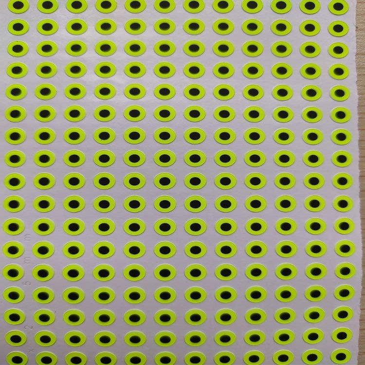 3mm 4mm 5mm 5.5mm 7mm Yellow 2D Glow On UV Light Flat Eyes Fishing Lure Eyes Fly Tying Jigs Crafts Crankbaits (5mm 600pcs)