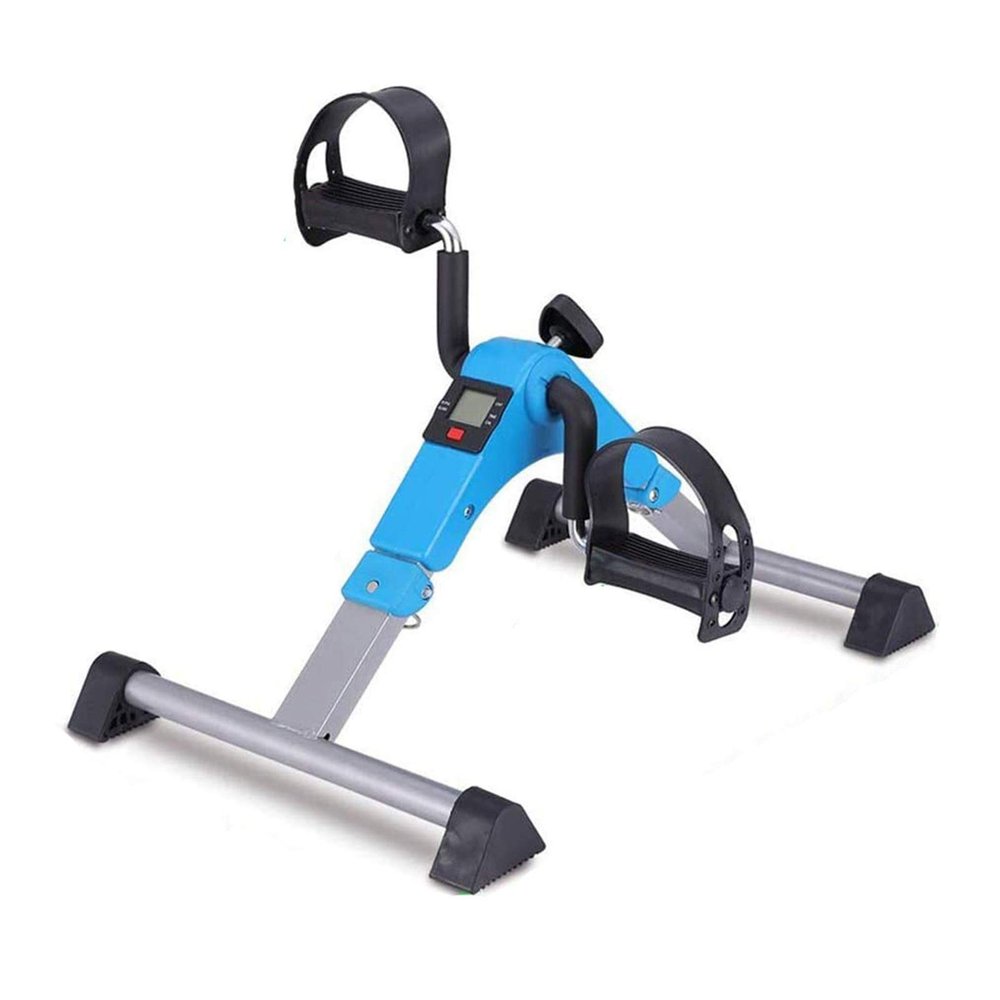 ZXFF Portable Upper and Lower Limb Exerciser, Pedal Exerciser, Rehabilitation Machine with LCD Display and Adjustable Resistance (Color : Blue)