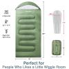 Atarashi Wide Sleeping Bags for Adults, Mens Sleeping Bags for Camping, Hiking and Outdoors, 3-4 Seasons Warm Cold Weather, Lightweight, Portable, Green Large Size with Compression Sack, 40''X87'' view 2