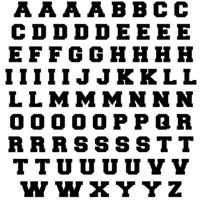 Sports Helmet Letters Only 1/2" by Chalkallaboutit Baseball, Hockey, Football and Lacrosse (Black)