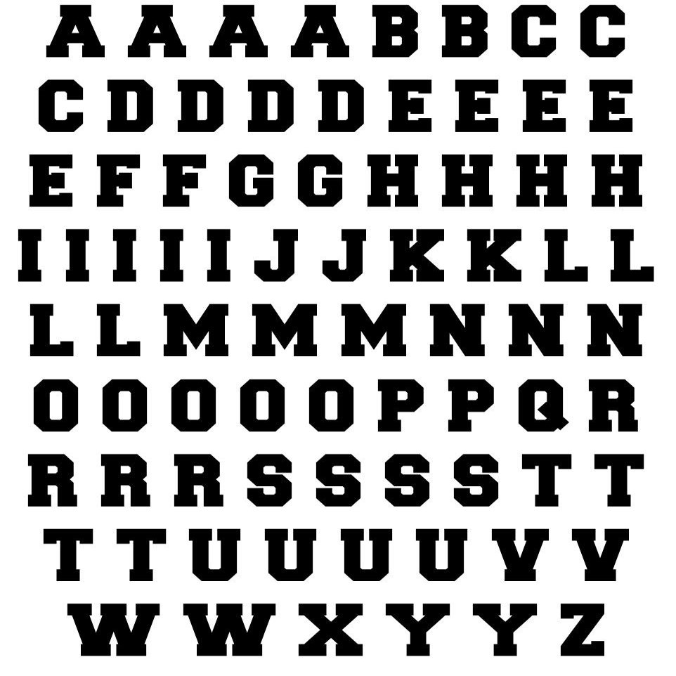 Sports Helmet Letters Only 1/2" by Chalkallaboutit Baseball, Hockey, Football and Lacrosse (Black)