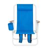 Folding Lounge Chair,Portable High Beach Chair,Patio Lightweight Camping Chair, Outdoor Garden Park Pool Side with Cup Holder, Adjustable Headrest,Blue view 4