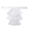 renvena Victorian Steampunk Chiffon Jabot Neck Ruff Collar Mini Cape White Colonial Cuffs Costume Accessory White 1PCS view 3