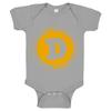 Indica Plateau DOGECOIN Heather Grey 6 Month Cotton One-Piece Infant Baby Romper view 1