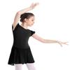 VernLan Toddler Girls Ruffle Flutter Sleeve Gymnastic Leotard Ballet Dance Dress with Irregular Mesh Skirt Black 5-6 view 3