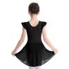 VernLan Toddler Girls Ruffle Flutter Sleeve Gymnastic Leotard Ballet Dance Dress with Irregular Mesh Skirt Black 5-6 view 4
