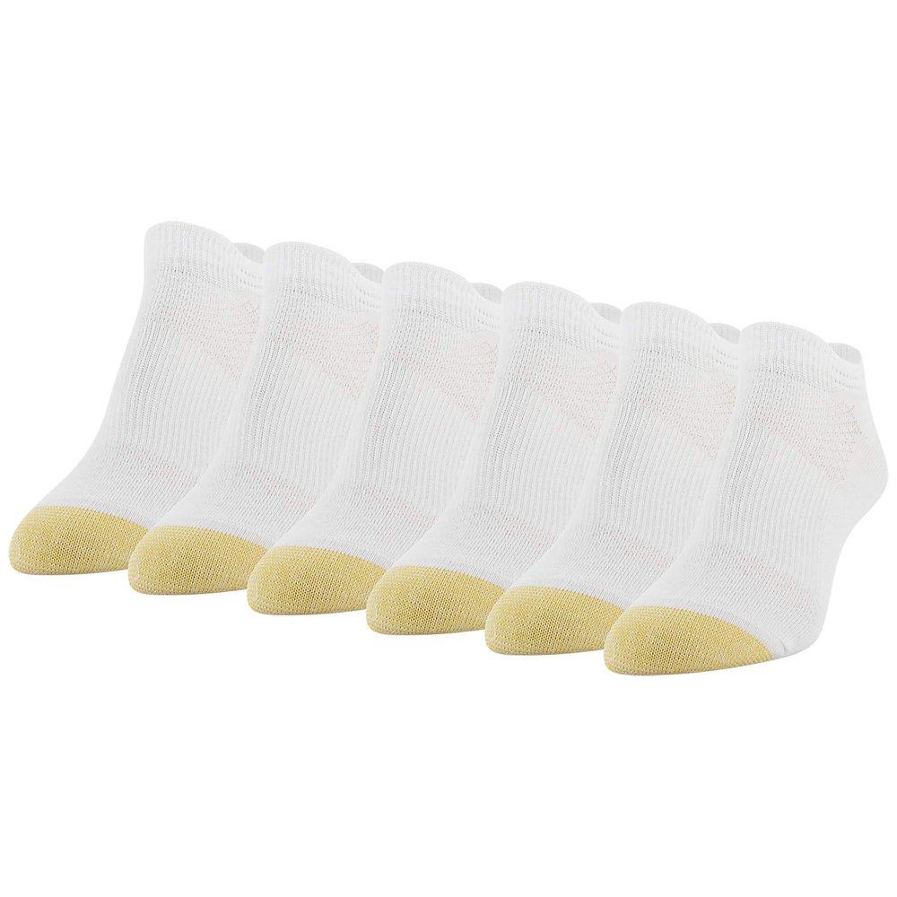 GOLDTOE Women's Eco Sport Double Tab Socks, 6-Pairs, White, Shoe Size: 6-9