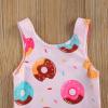 xkwyshop Toddler Baby Girl Swimsuit One Piece Swimwear, Sleeveless Crab/Donut Toddler Baby Girl Bathing Suit Beachwear (Pink + Donut, 6-12 Months) view 2