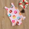 xkwyshop Toddler Baby Girl Swimsuit One Piece Swimwear, Sleeveless Crab/Donut Toddler Baby Girl Bathing Suit Beachwear (Pink + Donut, 6-12 Months) view 3