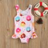 xkwyshop Toddler Baby Girl Swimsuit One Piece Swimwear, Sleeveless Crab/Donut Toddler Baby Girl Bathing Suit Beachwear (Pink + Donut, 6-12 Months) view 4