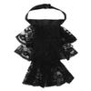 renvena Victorian Steampunk Chiffon Jabot Neck Ruff Collar Mini Cape White Colonial Cuffs Costume Accessory Black 1PCS view 2