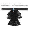 renvena Victorian Steampunk Chiffon Jabot Neck Ruff Collar Mini Cape White Colonial Cuffs Costume Accessory Black 1PCS view 3