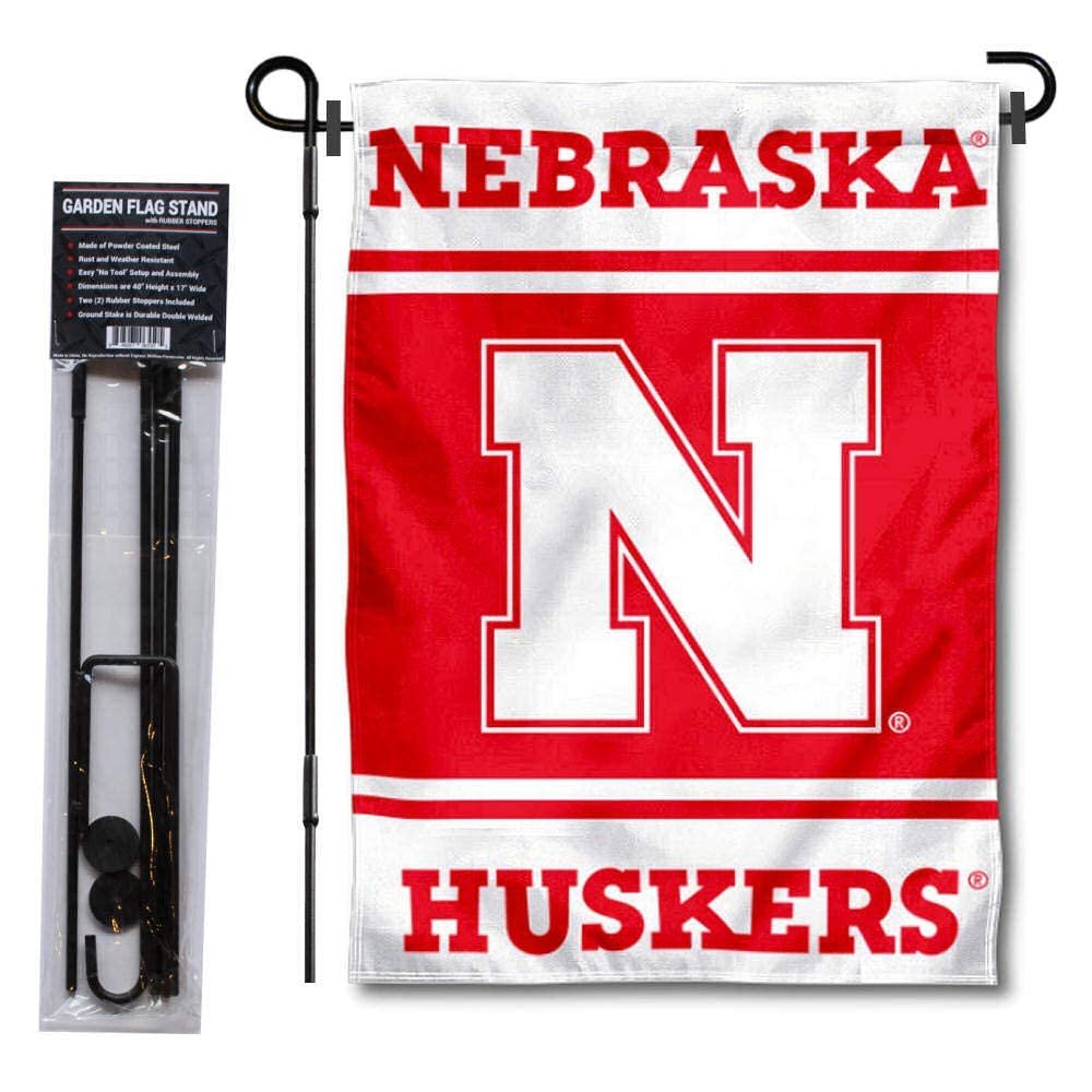 College Flags & Banners Co. Nebraska Cornhuskers Garden Flag and Stand Pole Holder Set