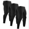BUYJYA 3 or 5 Pack Men's Compression Pants Running Tights Workout Leggings Athletic Cool Dry Yoga Gym Clothes Gift Black-Black-Black view 1