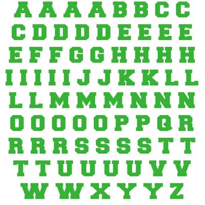 Sports Helmet Letters Only 1/2" by Chalkallaboutit Baseball, Hockey, Football and Lacrosse (Green)
