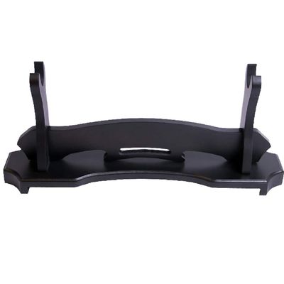 BiJun Sword Stand Katana Stand, Black Wood Sword Display Stand Katana Wall Mount Holder Gladiator Sword Wall Display Crusader Sword Stand Knife Hanger Bracket Rack