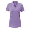 BASUDAM Women's Golf Polo Shirts V-Neck Short Sleeve Collarless Tennis Running T-Shirts Quick Dry Purple L view 2