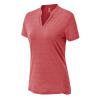 BASUDAM Women's Golf Polo Shirts V-Neck Short Sleeve Collarless Tennis Running T-Shirts Quick Dry Red M view 1