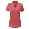 BASUDAM Women's Golf Polo Shirts V-Neck Short Sleeve Collarless Tennis Running T-Shirts Quick Dry Red M view 2