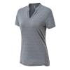 BASUDAM Women's Golf Polo Shirts V-Neck Short Sleeve Collarless Tennis Running T-Shirts Quick Dry Dark Grey XL view 1