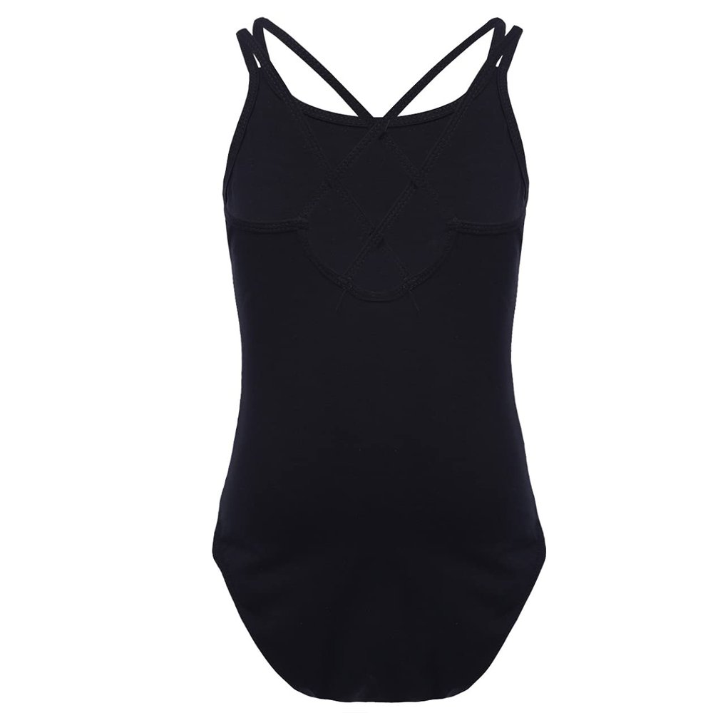 Huimingda Ballet Leotards for Girls Kids Team Basic Camisole Gymnastics Dance Bodysuit Black 12-14 Years
