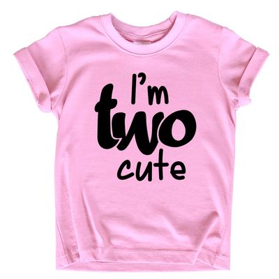 2nd Birthday Outfits for Toddler Girls im Two Cute Shirt Girl 2 Years Old Second Birthday (Black on Pink, 2 Years)