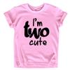 2nd Birthday Outfits for Toddler Girls im Two Cute Shirt Girl 2 Years Old Second Birthday (Black on Pink, 2 Years) view 1